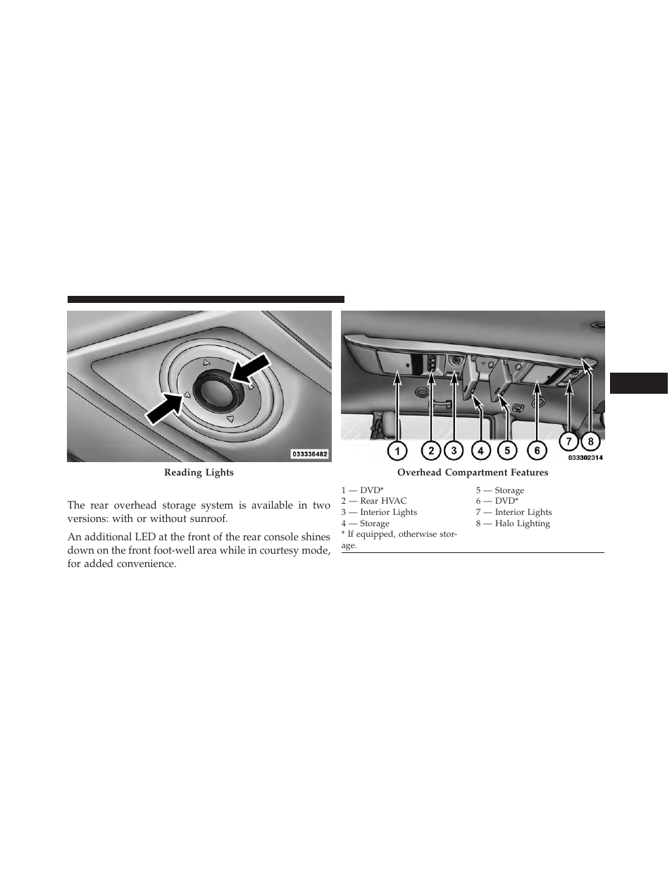 Rear overhead consoles — if equipped | Ram Trucks 2013 С/V - Owner Manual User Manual | Page 257 / 700