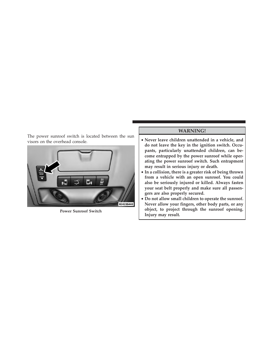 Power sunroof — if equipped | Ram Trucks 2013 С/V - Owner Manual User Manual | Page 268 / 700