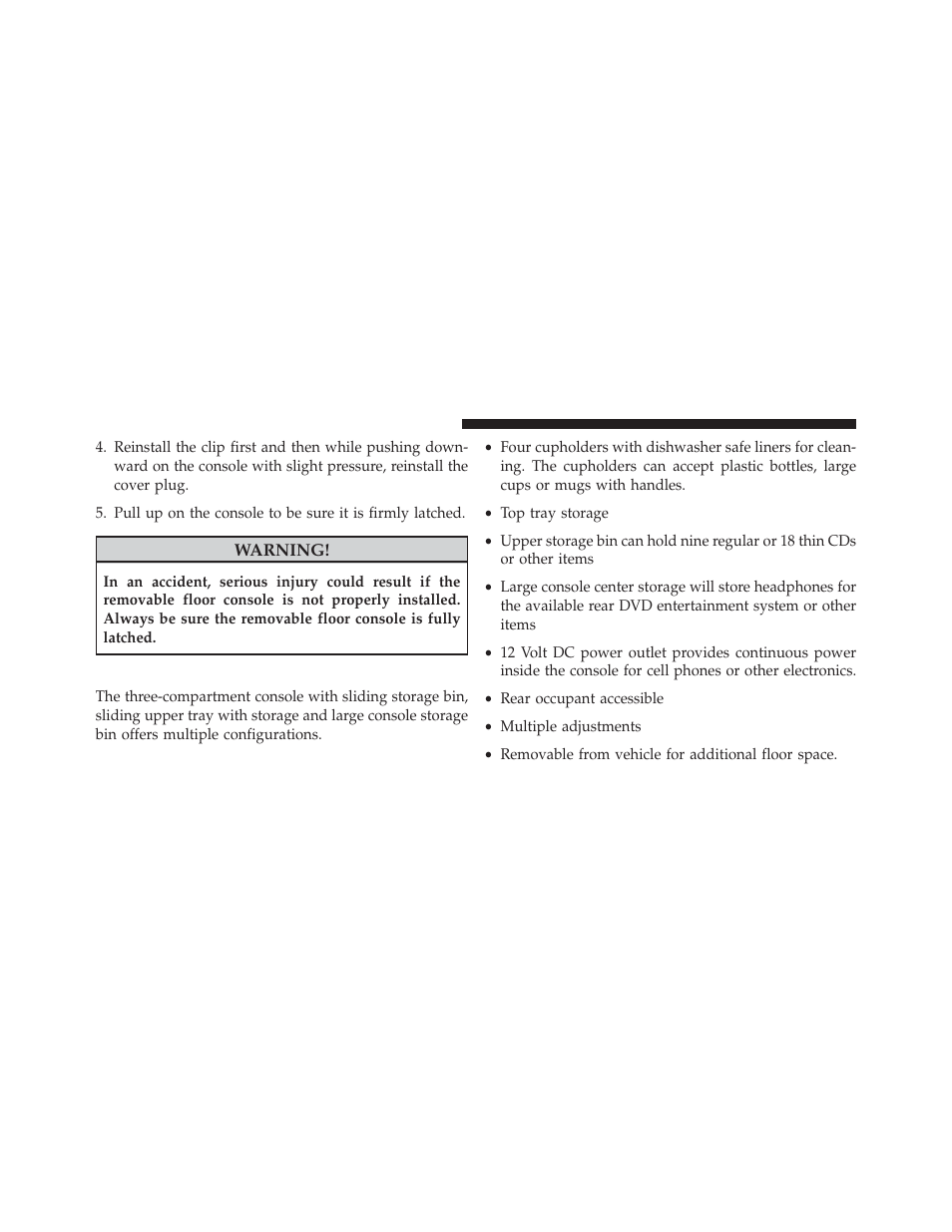 Premium console — if equipped | Ram Trucks 2013 С/V - Owner Manual User Manual | Page 290 / 700
