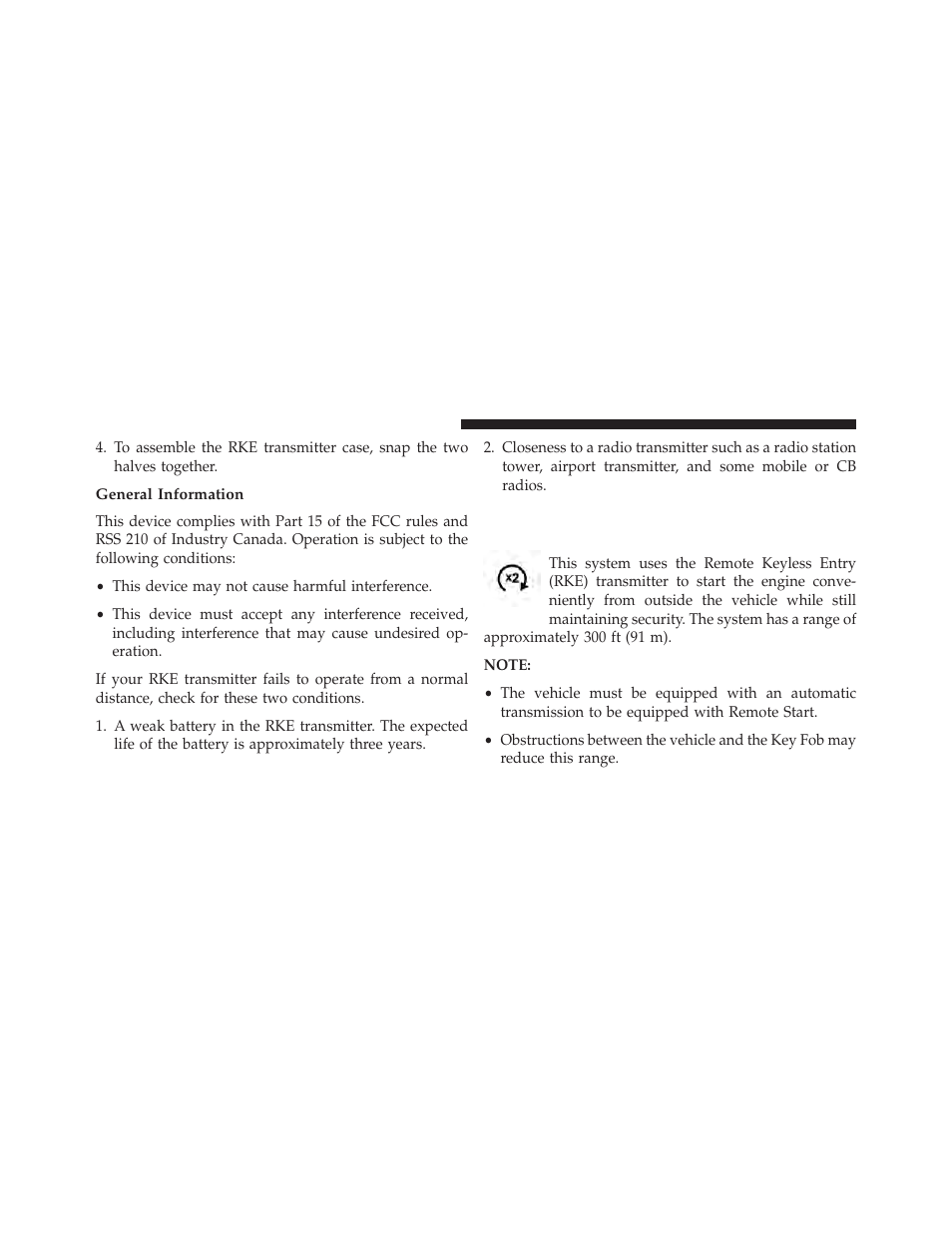 General information, Remote starting system — if equipped, Remote starting system | If equipped | Ram Trucks 2013 С/V - Owner Manual User Manual | Page 32 / 700