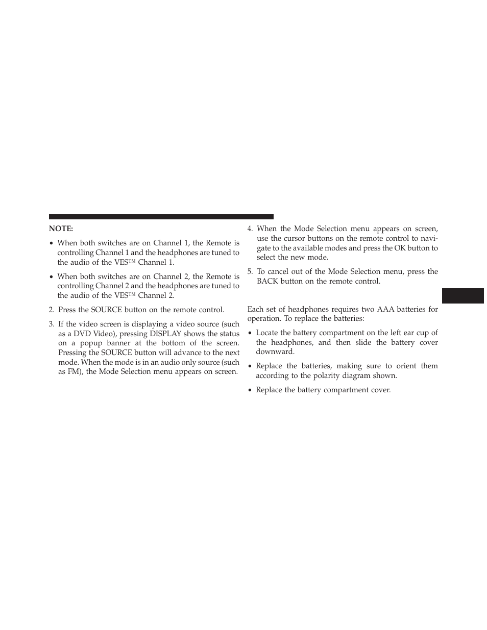 Replacing the headphone batteries | Ram Trucks 2013 С/V - Owner Manual User Manual | Page 417 / 700