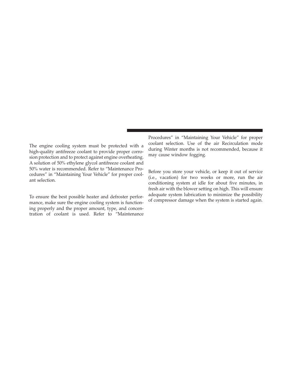 Summer operation, Winter operation, Vacation/storage | Ram Trucks 2013 С/V - Owner Manual User Manual | Page 460 / 700