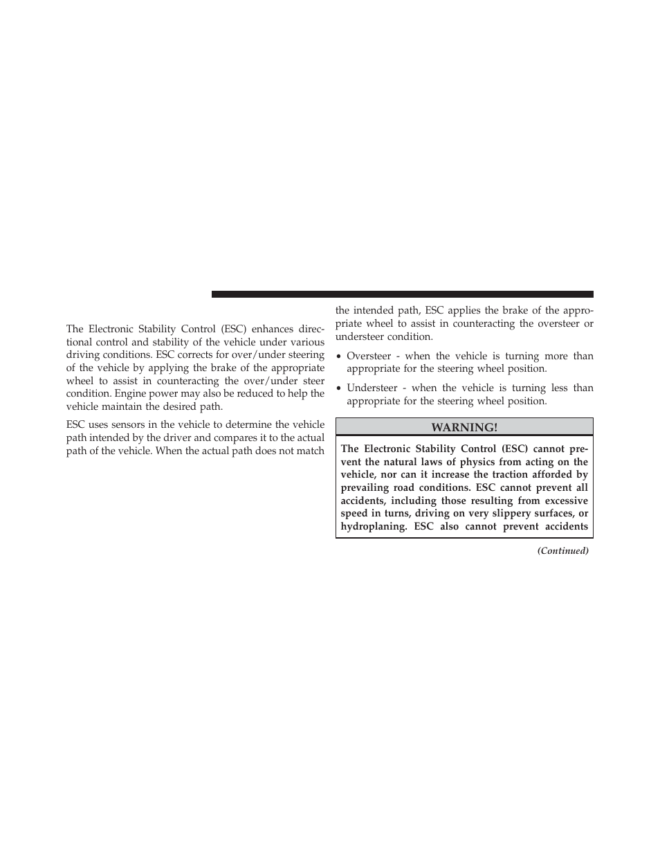Electronic stability control (esc) | Ram Trucks 2013 С/V - Owner Manual User Manual | Page 496 / 700