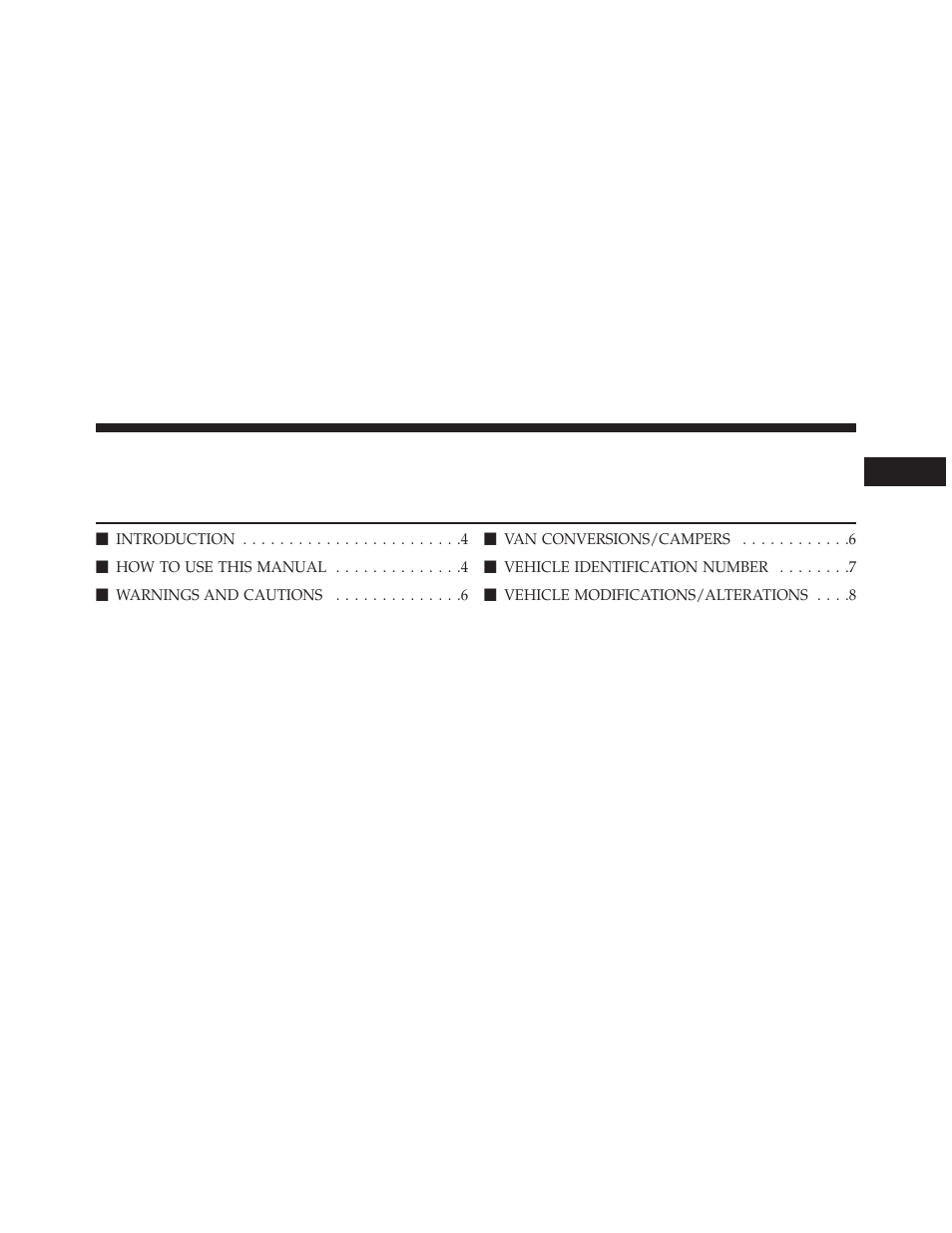 Ram Trucks 2013 С/V - Owner Manual User Manual | Page 5 / 700