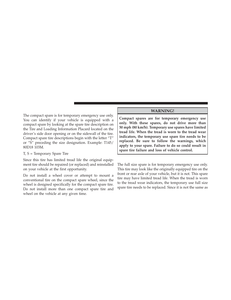 Compact spare tire – if equipped, Full size spare – if equipped | Ram Trucks 2013 С/V - Owner Manual User Manual | Page 522 / 700