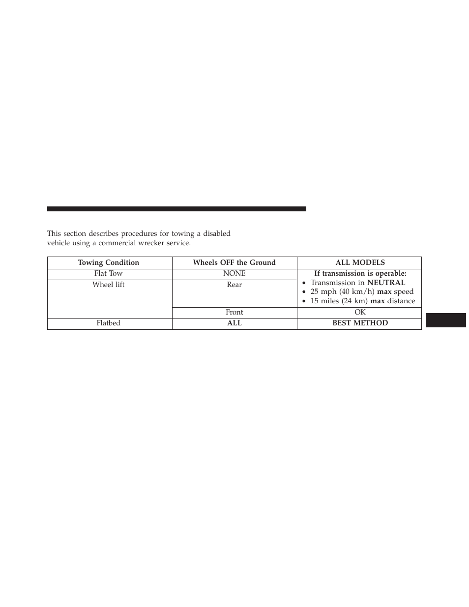 Towing a disabled vehicle | Ram Trucks 2013 С/V - Owner Manual User Manual | Page 601 / 700