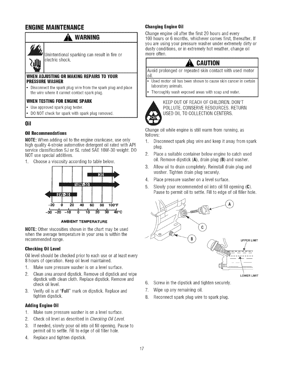 Caution | Craftsman 580.752300 User Manual | Page 17 / 60