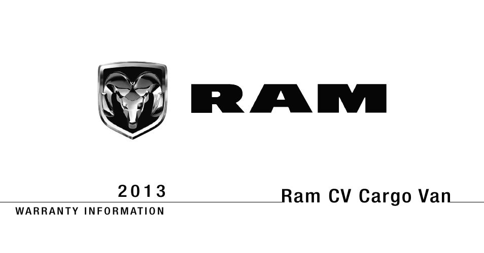 Ram Trucks 2013 С/V - Warranty Manual User Manual | 44 pages