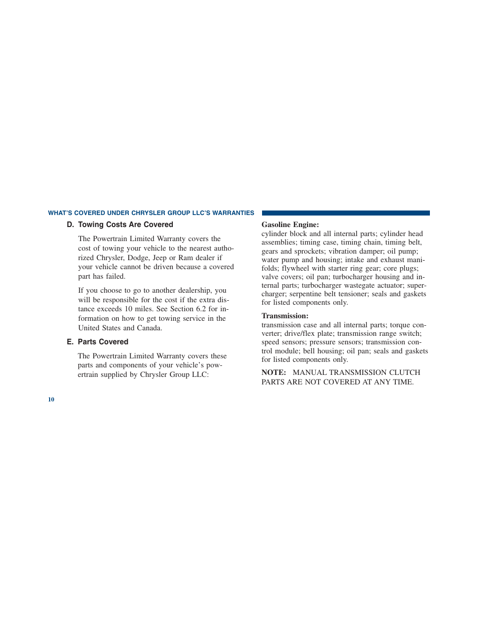 Ram Trucks 2013 С/V - Warranty Manual User Manual | Page 12 / 44
