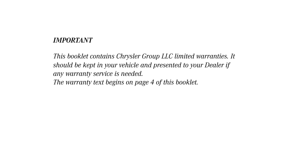 Ram Trucks 2013 С/V - Warranty Manual User Manual | Page 2 / 44