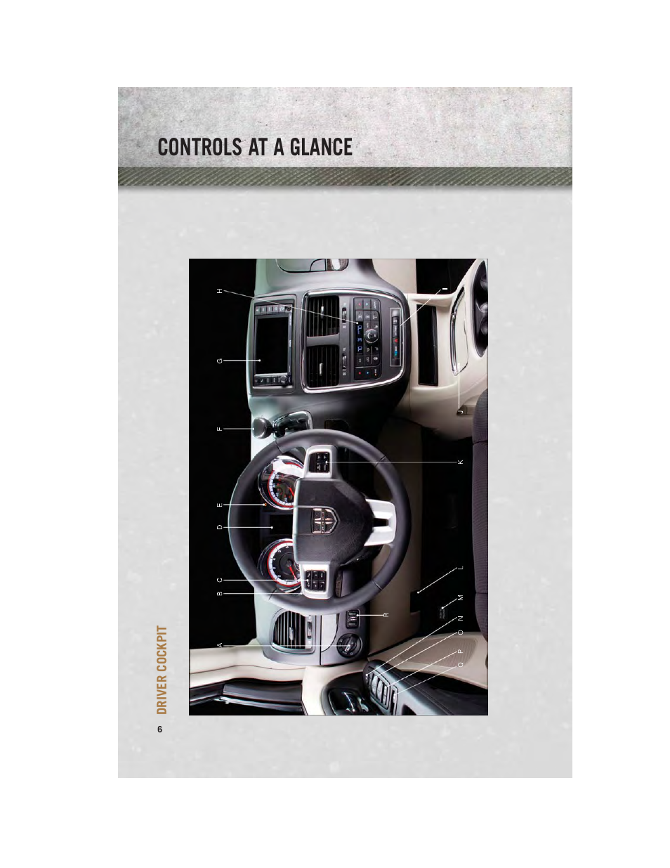 Controls at a glance, Driver cockpit | Ram Trucks 2013 С/V - User Guide User Manual | Page 8 / 140