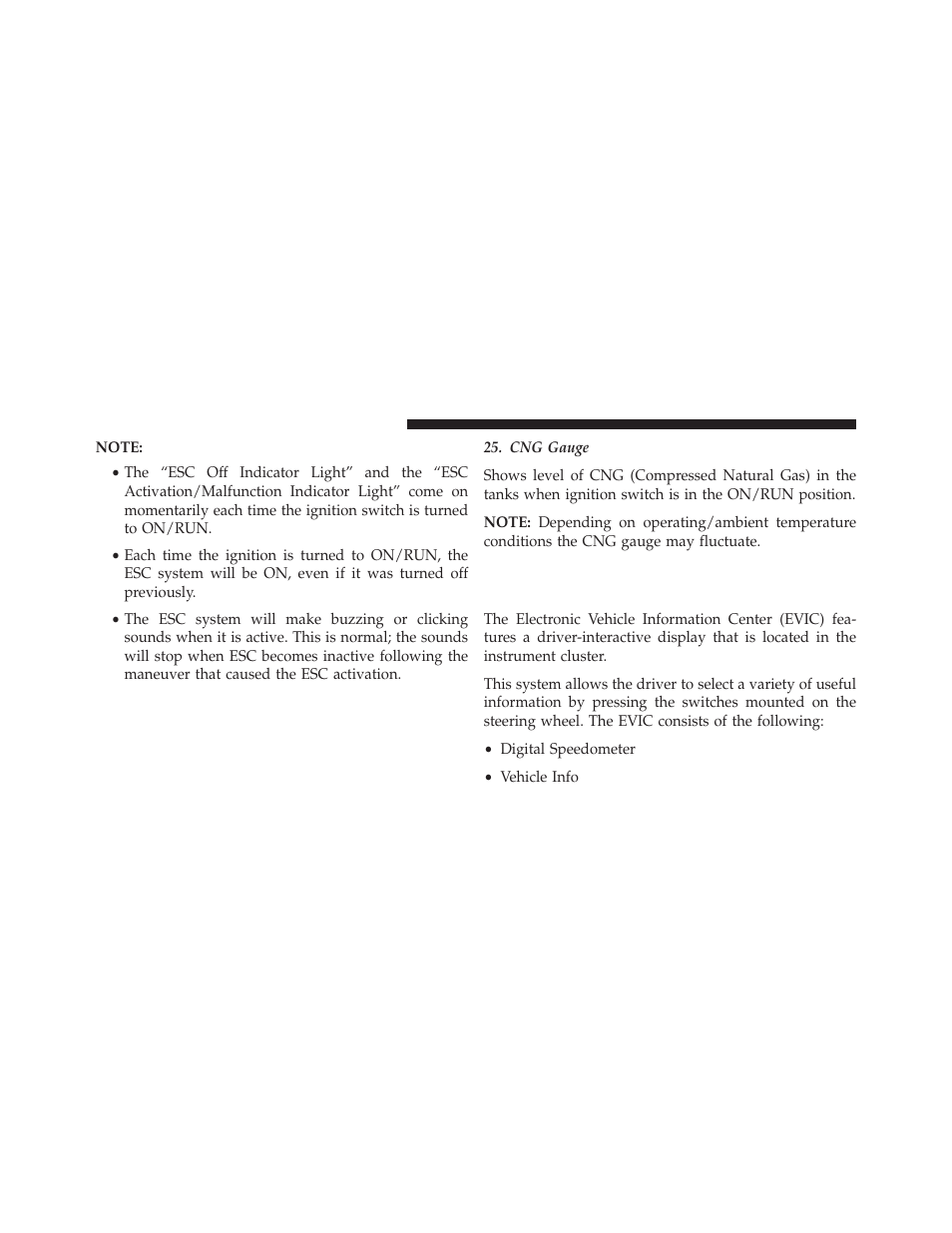 Electronic vehicle information center (evic) — 3.5, Electronic vehicle information, Center (evic) — 3.5 | Ram Trucks 2014 3500 - CNG Supplement User Manual | Page 26 / 63