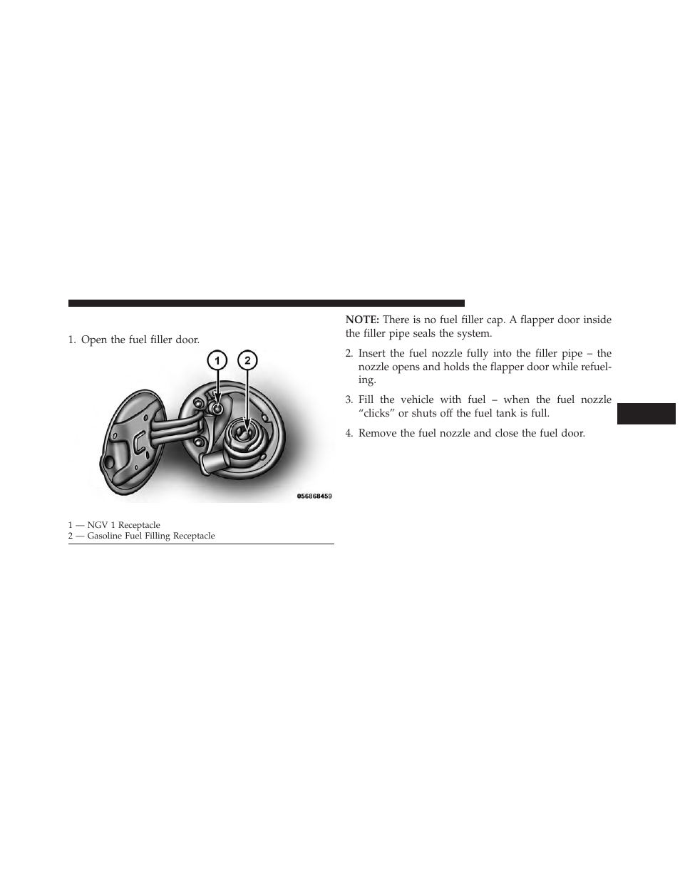 Adding fuel | Ram Trucks 2014 3500 - CNG Supplement User Manual | Page 47 / 63