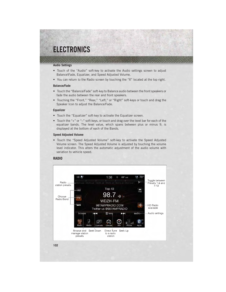 Radio, Electronics | Ram Trucks 2014 3500 - User Guide User Manual | Page 104 / 260