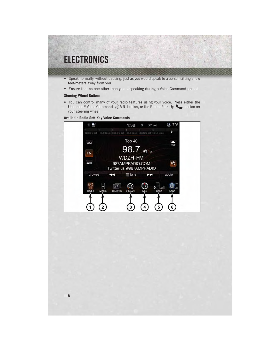 Electronics | Ram Trucks 2014 3500 - User Guide User Manual | Page 120 / 260