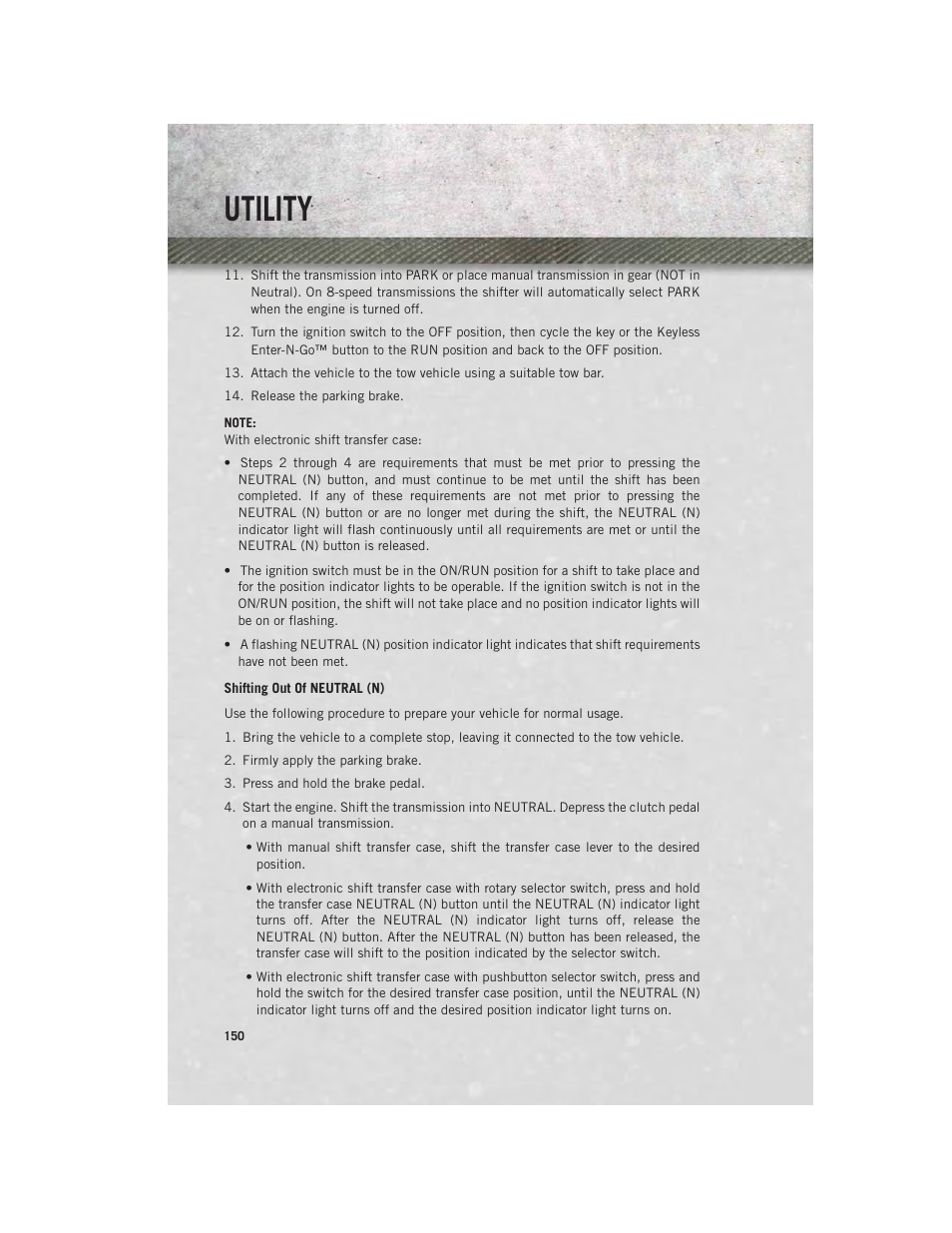 Utility | Ram Trucks 2014 3500 - User Guide User Manual | Page 152 / 260
