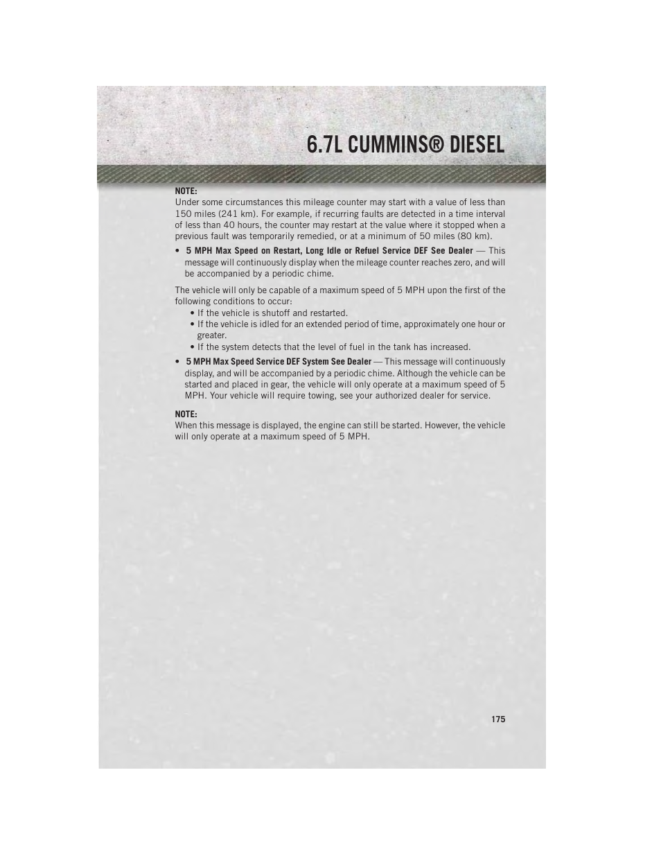 7l cummins® diesel | Ram Trucks 2014 3500 - User Guide User Manual | Page 177 / 260