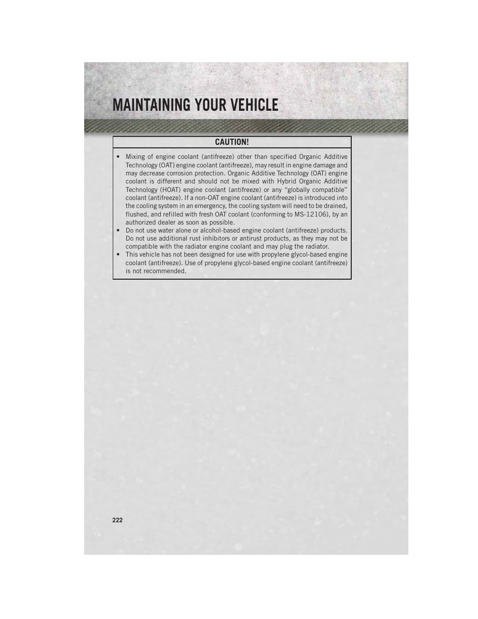 Maintaining your vehicle | Ram Trucks 2014 3500 - User Guide User Manual | Page 224 / 260