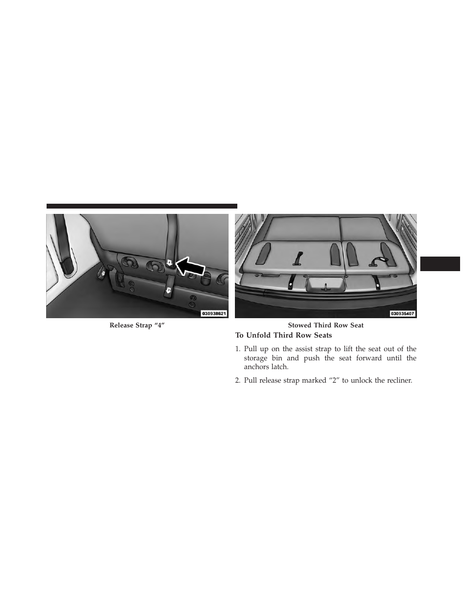 To unfold third row seats | Ram Trucks 2014 Cargo Van Commercial - Owner Manual User Manual | Page 199 / 668