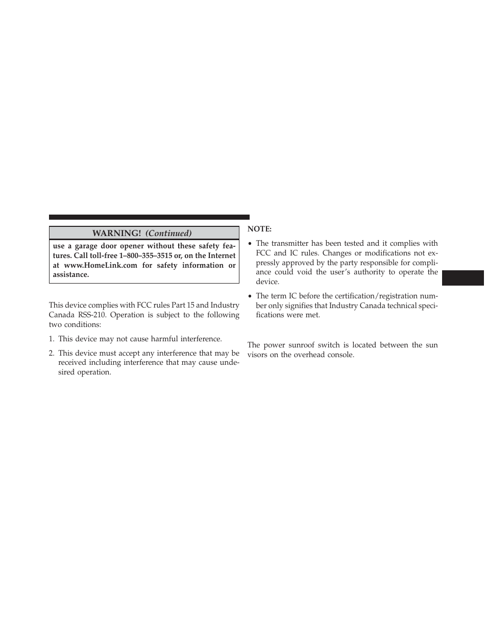 General information, Power sunroof — if equipped | Ram Trucks 2014 Cargo Van Commercial - Owner Manual User Manual | Page 251 / 668