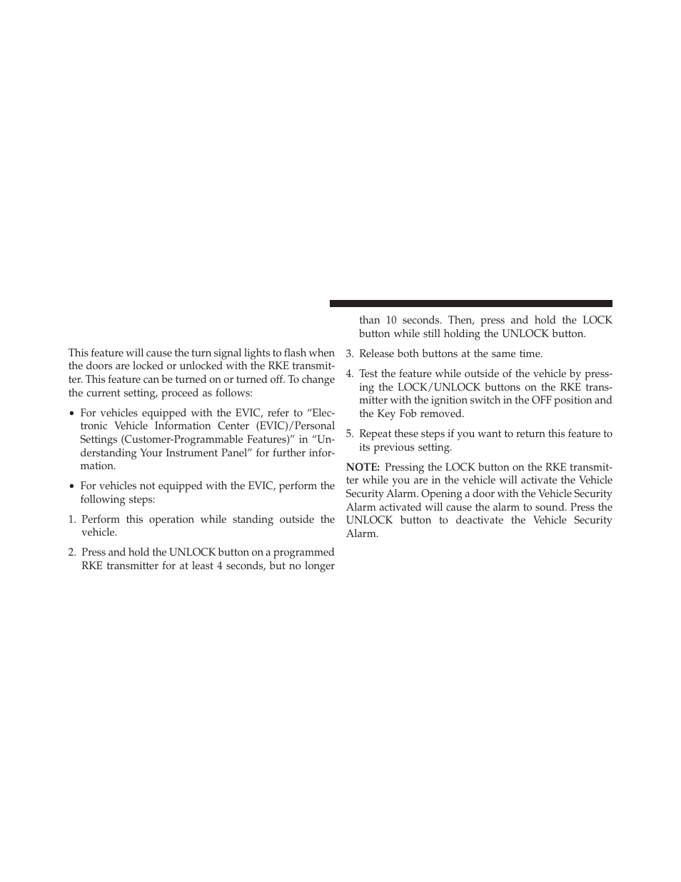 Turn off flash lights with rke lock — if equipped, Turn off flash lights with rke lock — if, Equipped | Ram Trucks 2014 Cargo Van Commercial - Owner Manual User Manual | Page 30 / 668