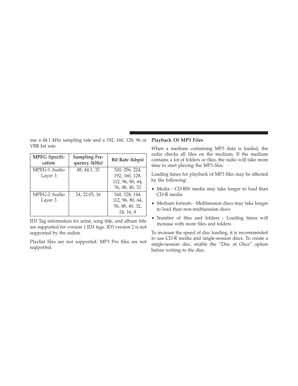 Playback of mp3 files | Ram Trucks 2014 Cargo Van Commercial - Owner Manual User Manual | Page 344 / 668