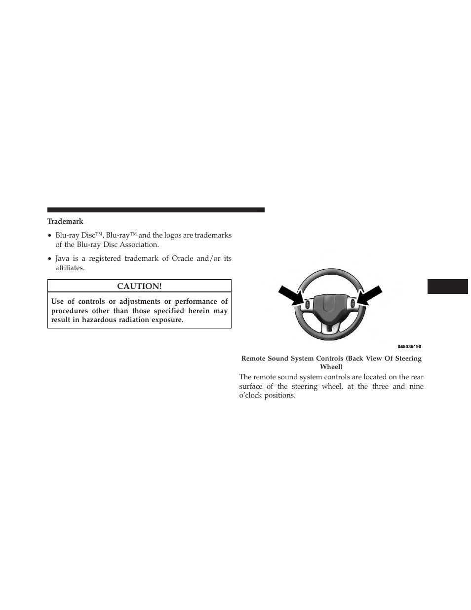 Steering wheel audio controls — if equipped, Steering wheel audio controls — if, Equipped | Ram Trucks 2014 Cargo Van Commercial - Owner Manual User Manual | Page 417 / 668