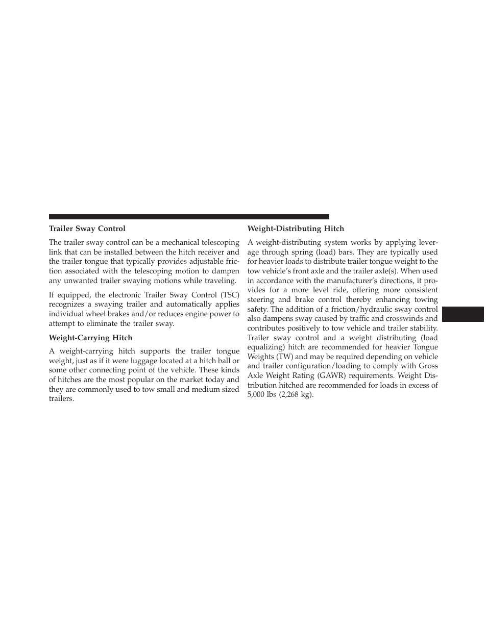 Trailer sway control, Weight-carrying hitch, Weight-distributing hitch | Ram Trucks 2014 Cargo Van Commercial - Owner Manual User Manual | Page 529 / 668