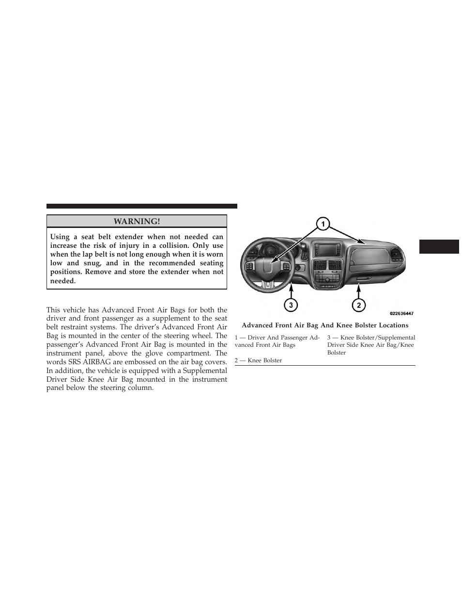 Supplemental restraint system (srs) — air bags, Supplemental restraint system (srs), Air bags | Ram Trucks 2014 Cargo Van Commercial - Owner Manual User Manual | Page 75 / 668