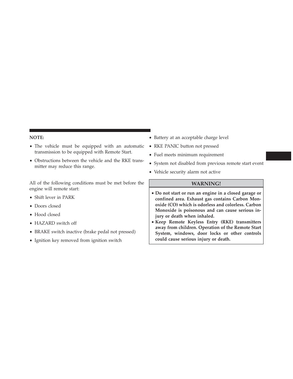 How to use remote start | Ram Trucks 2014 Chassis Cab Commercial - Owner Manual User Manual | Page 35 / 537