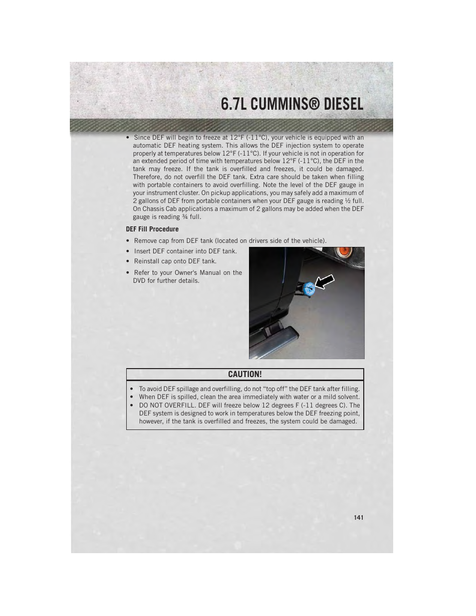 7l cummins® diesel | Ram Trucks 2014 Chassis Cab Commercial - User Guide User Manual | Page 143 / 204