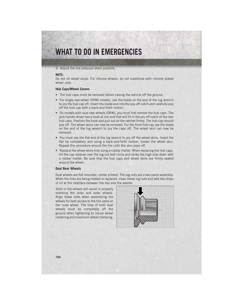 What to do in emergencies | Ram Trucks 2014 Chassis Cab Commercial - User Guide User Manual | Page 156 / 204