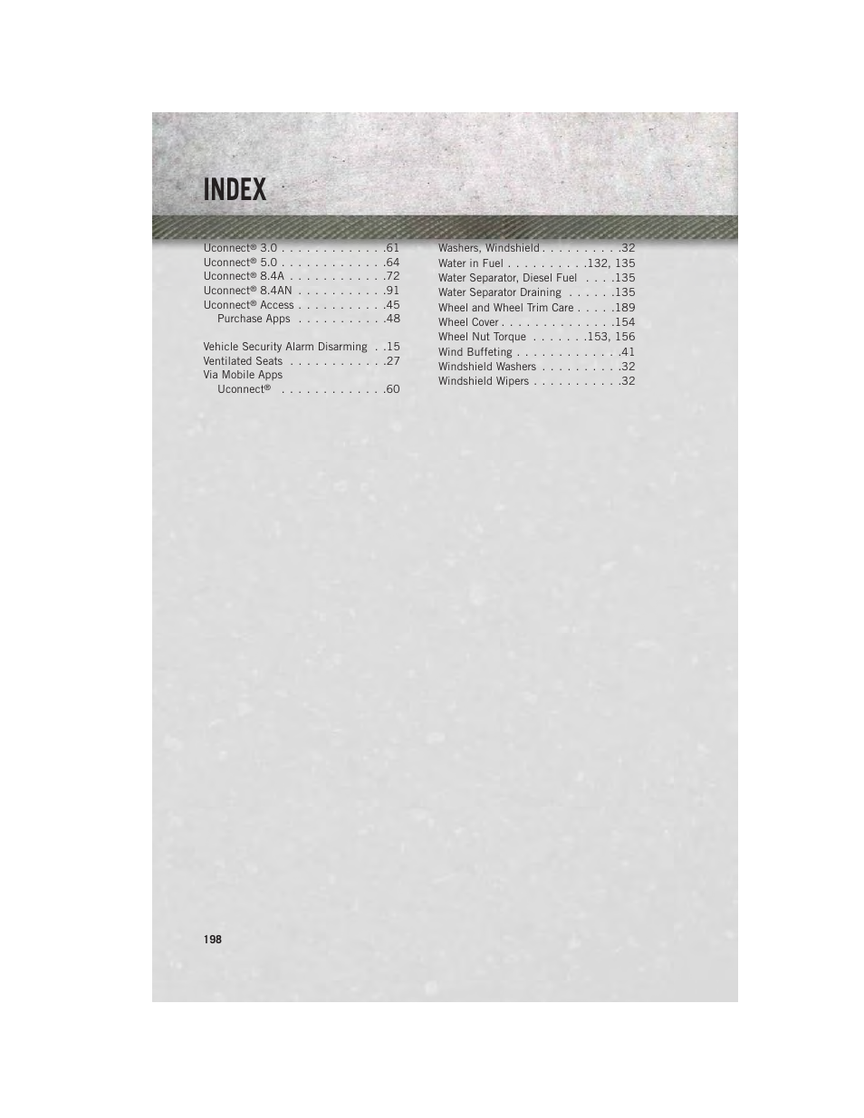 Index | Ram Trucks 2014 Chassis Cab Commercial - User Guide User Manual | Page 200 / 204