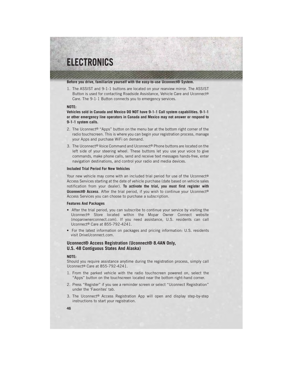 Electronics | Ram Trucks 2014 Chassis Cab Commercial - User Guide User Manual | Page 48 / 204