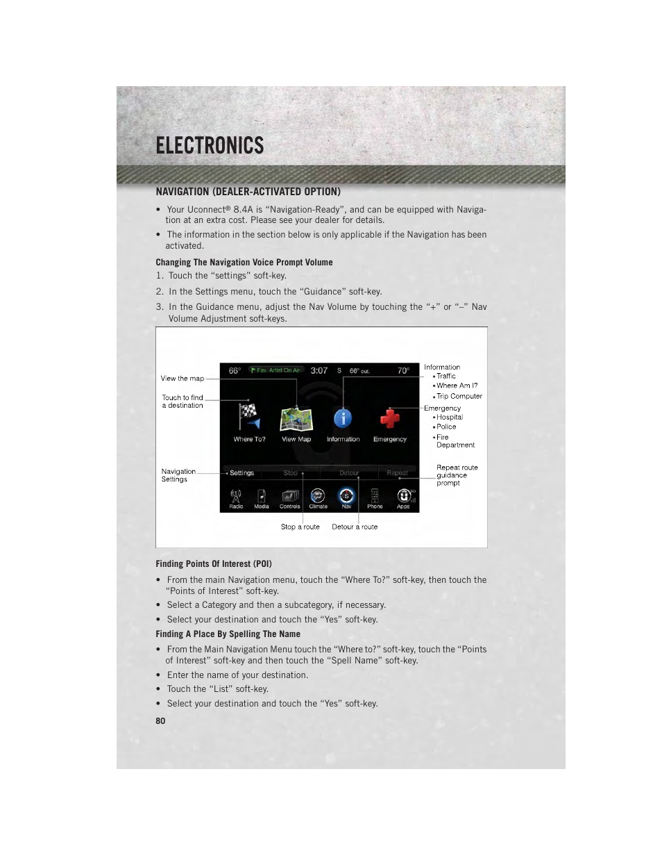 Navigation (dealer-activated option), Electronics | Ram Trucks 2014 Chassis Cab Commercial - User Guide User Manual | Page 82 / 204