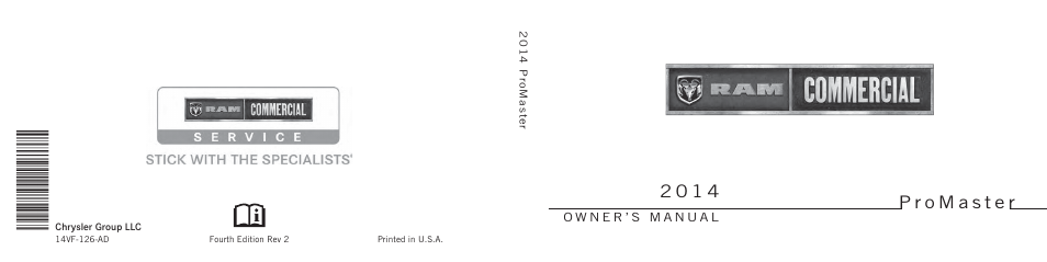 Ram Trucks 2014 ProMaster Commercial - Owner Manual User Manual | 406 pages