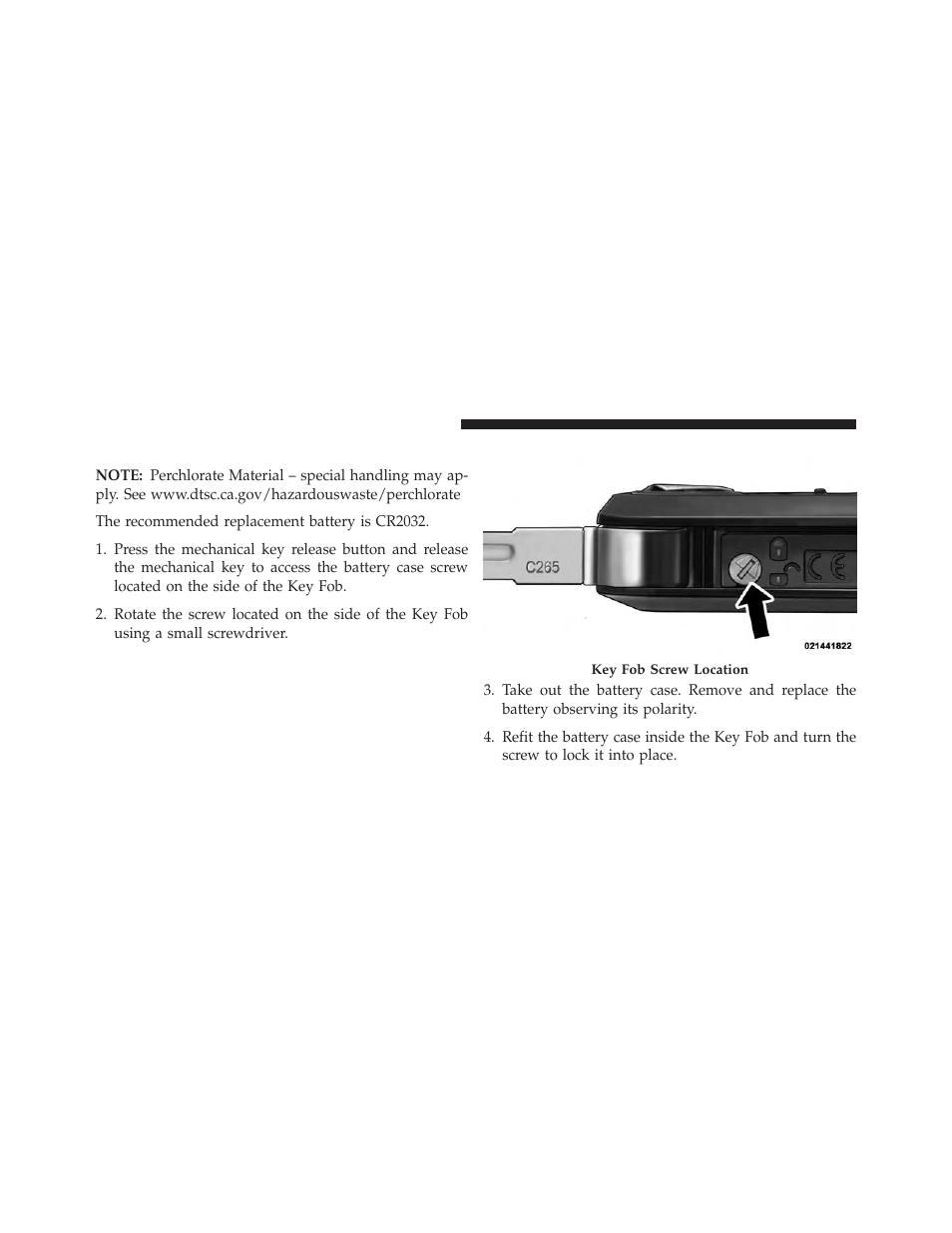 Transmitter battery replacement | Ram Trucks 2014 ProMaster Commercial - Owner Manual User Manual | Page 22 / 406