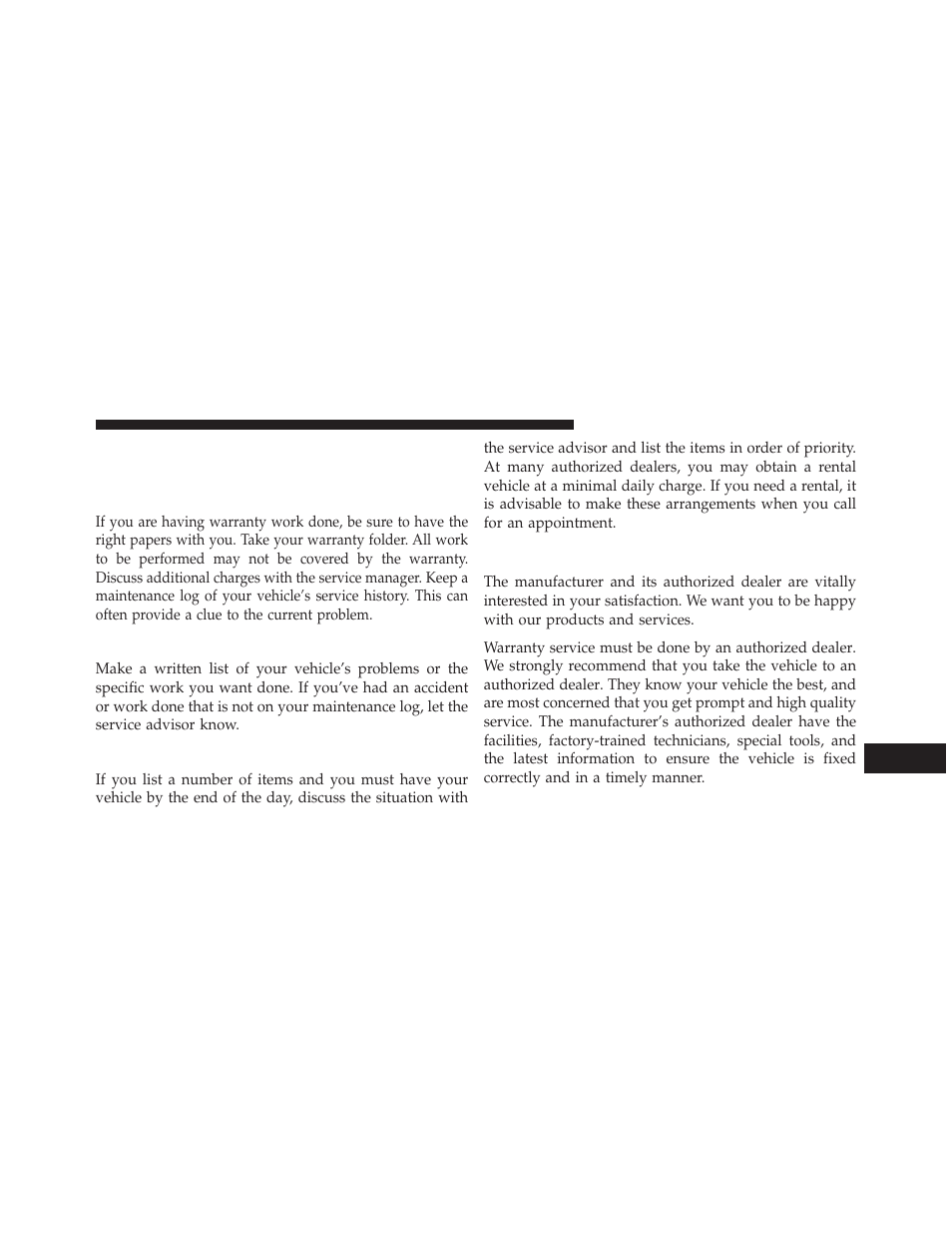 Suggestions for obtaining service for your vehicle, Prepare for the appointment, Prepare a list | Be reasonable with requests, If you need assistance, Suggestions for obtaining service, For your vehicle | Ram Trucks 2014 ProMaster Commercial - Owner Manual User Manual | Page 381 / 406