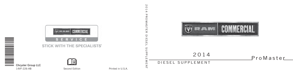 Ram Trucks 2014 ProMaster Commercial - Diesel Supplement User Manual | 128 pages