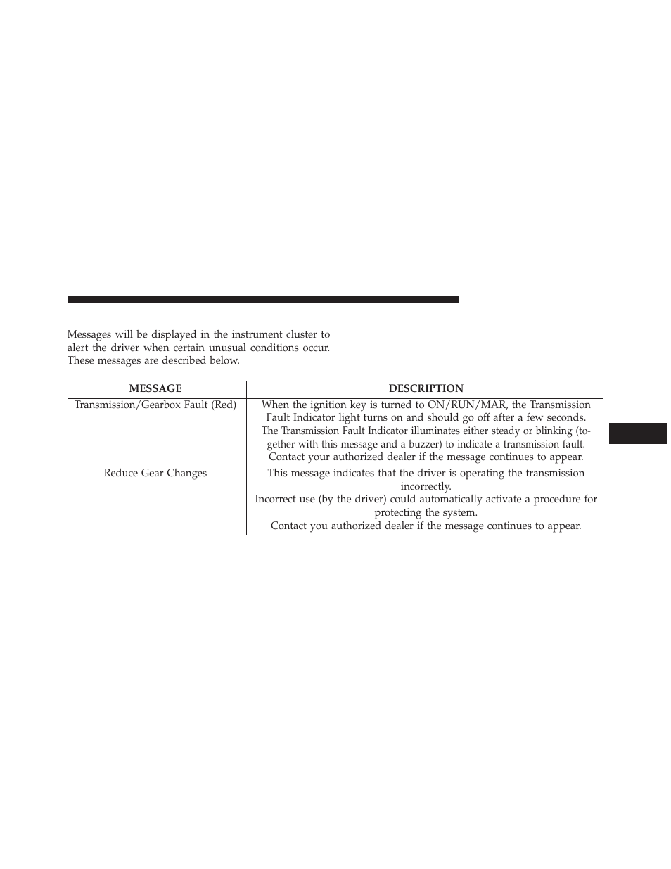 Instrument cluster messages | Ram Trucks 2014 ProMaster Commercial - Diesel Supplement User Manual | Page 53 / 128