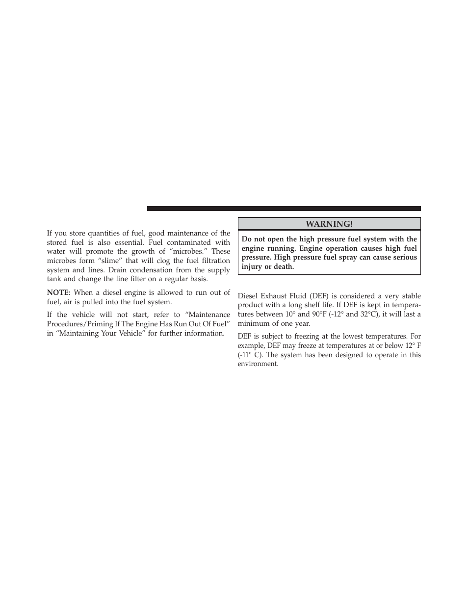 Bulk fuel storage — diesel fuel, Diesel exhaust fluid storage | Ram Trucks 2014 ProMaster Commercial - Diesel Supplement User Manual | Page 66 / 128