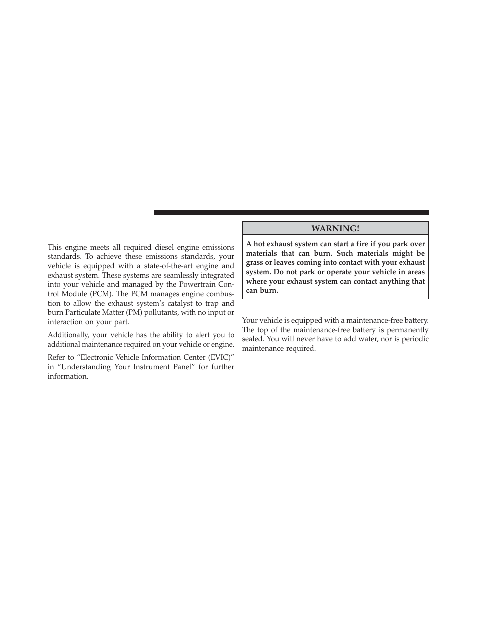 Maintenance-free batteries, Intervention regeneration strategy — evic, Message process flow | Ram Trucks 2014 ProMaster Commercial - Diesel Supplement User Manual | Page 94 / 128