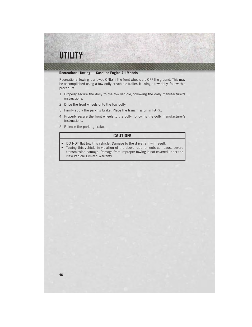 Utility | Ram Trucks 2014 ProMaster Commercial - User Guide User Manual | Page 48 / 108