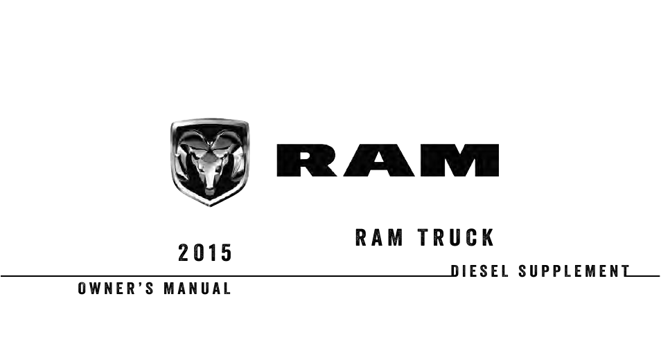 Ram Trucks 2015 Chassis Cab Commercial - Diesel Supplement User Manual | 354 pages