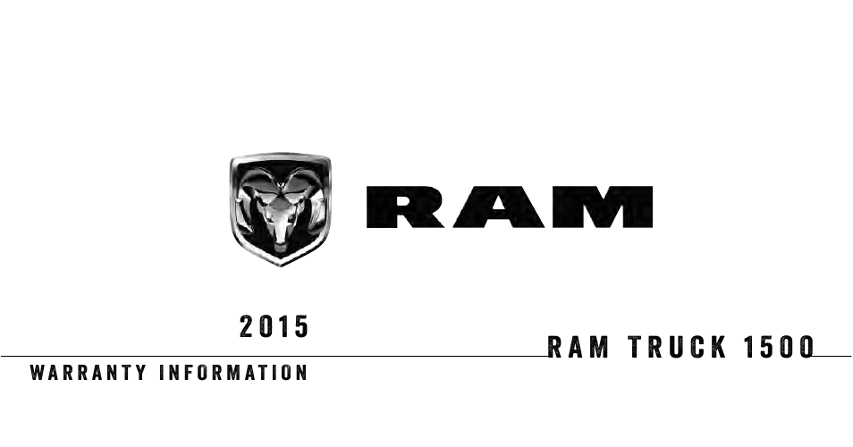 Ram Trucks 2015 3500 - Warranty Manual User Manual | 44 pages