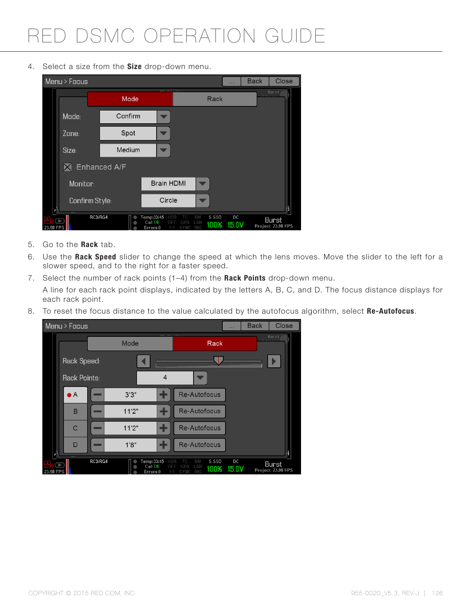 Red dsmc operation guide | RED DSMC User Manual | Page 126 / 210