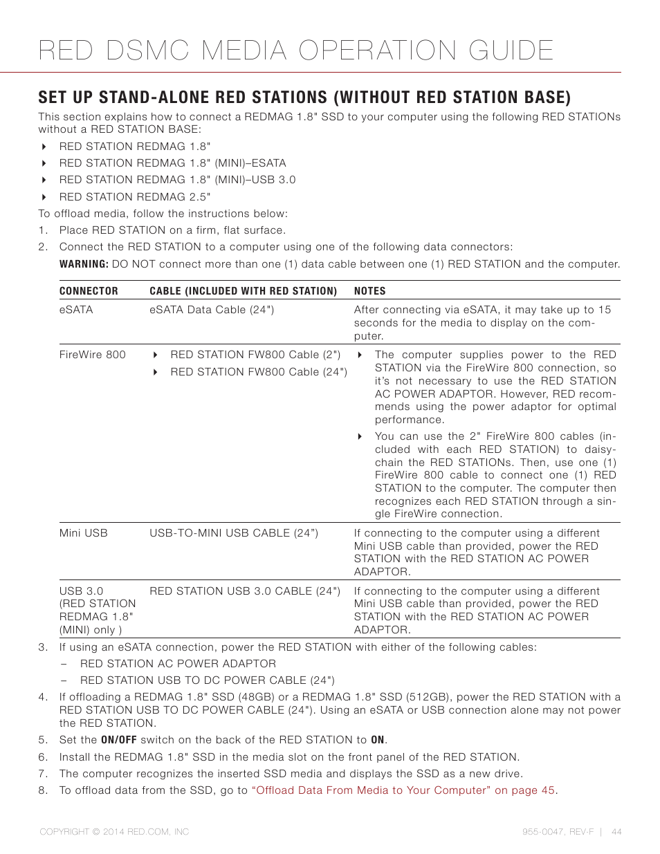 Red dsmc media operation guide | RED DSMC MEDIA User Manual | Page 44 / 80