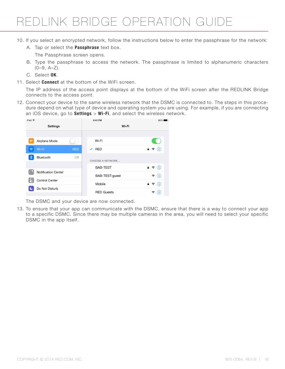 Redlink bridge operation guide | RED REDLINK™ BRIDGE User Manual | Page 16 / 27