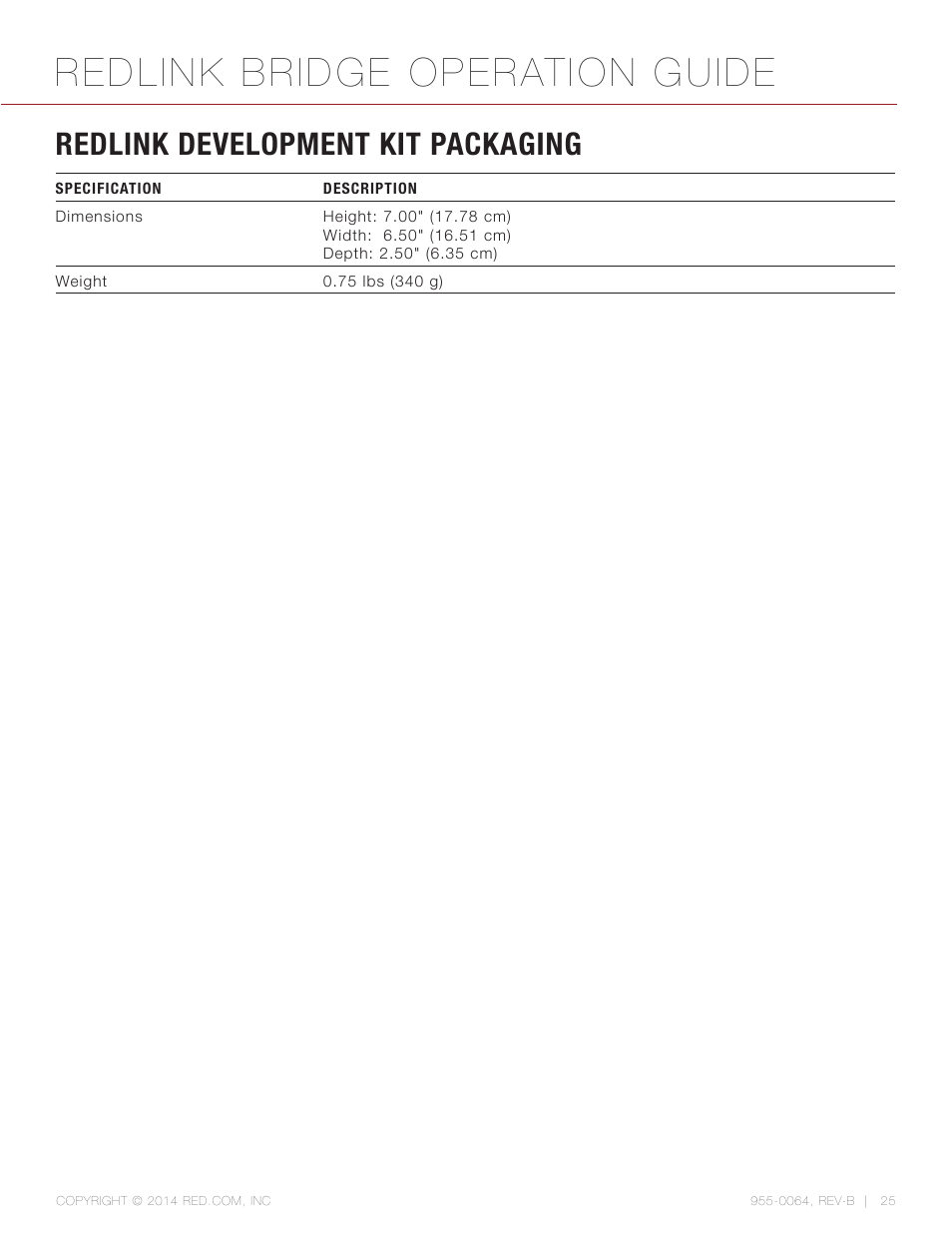 Redlink development kit packaging, Redlink bridge operation guide | RED REDLINK™ BRIDGE User Manual | Page 25 / 27
