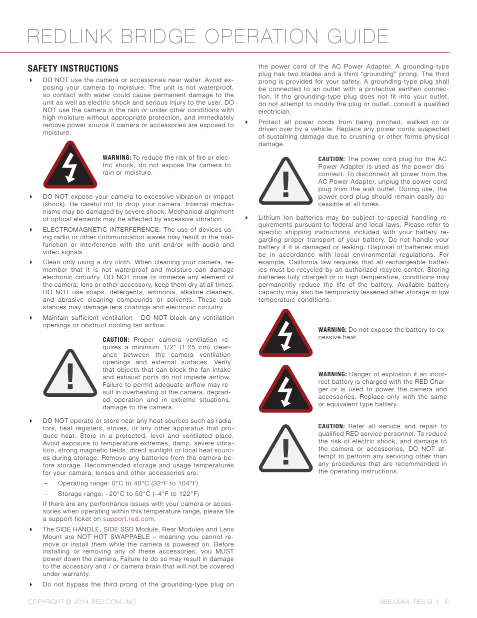 Safety instructions, Redlink bridge operation guide | RED REDLINK™ BRIDGE User Manual | Page 5 / 27
